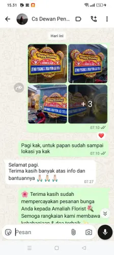 Testimonial Papan Bunga Pernikahan ungaran